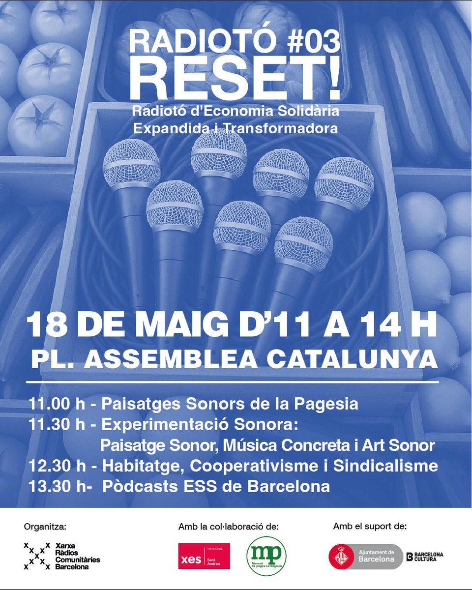 Fundació Privada Trinijove (@trinijove) on Twitter photo 📢 ACCIÓ COMUNITÀRIA / Nova edició de la Fira de l'Economia Social i Solidària de Sant Andreu, organitzada per la @xes_santandreu 🎉📢
🎪 <a href="/Trinijove/">Fundació Privada Trinijove</a> hi serà present amb diferents projectes socials i <a href="/radiotrinijove/">Ràdio Trinijove</a> col·laborarà amb la @xrclab per oferir el "Radiotó" 🎙📻 📢 ACCIÓ COMUNITÀRIA / Nova edició de la Fira de l'Economia Social i Solidària de Sant Andreu, organitzada per la @xes_santandreu 🎉📢
🎪 <a href="/Trinijove/">Fundació Privada Trinijove</a> hi serà present amb diferents projectes socials i <a href="/radiotrinijove/">Ràdio Trinijove</a> col·laborarà amb la @xrclab per oferir el "Radiotó" 🎙📻