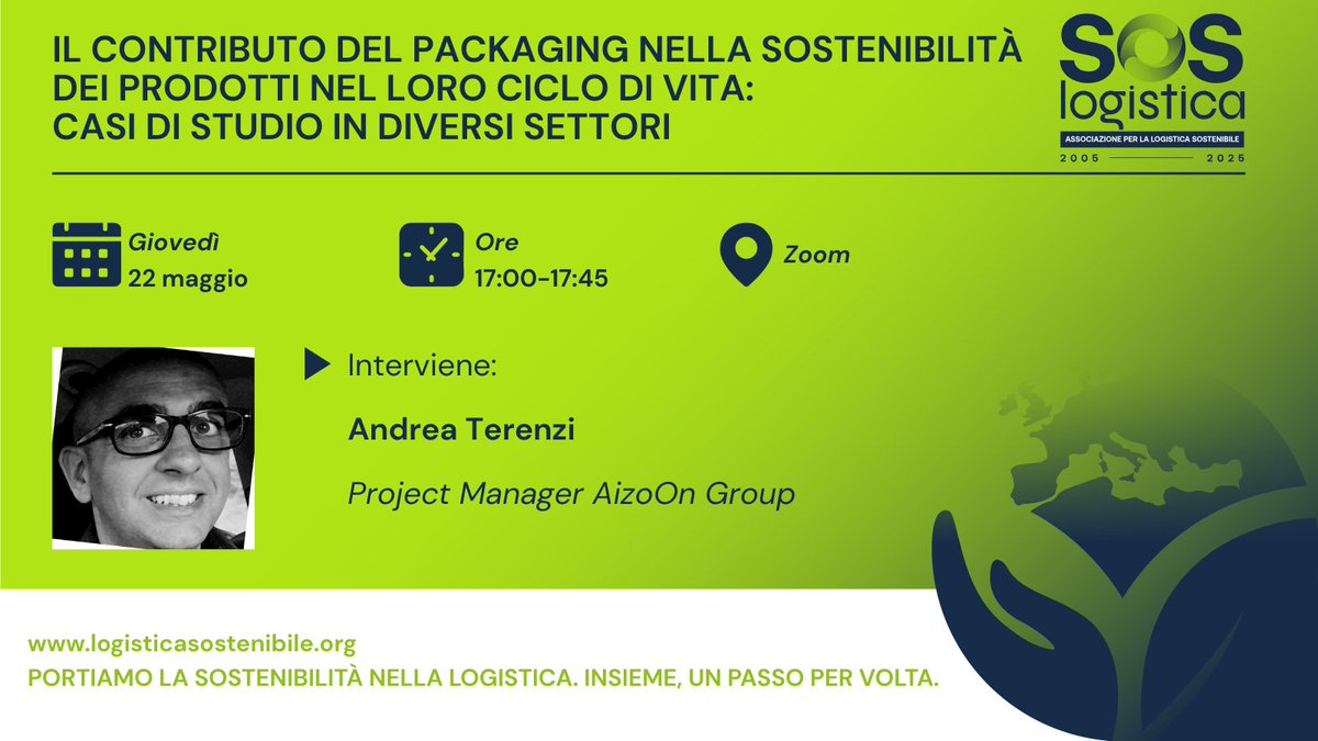 SOS_LOG's tweet image. Ecco il prossimo incontro del ciclo Cantiere della #Sostenibilità
✅Sostenibilità dei materiali usati nel #packaging
✅Implicazioni nella #logistica
✅Casi studio nelle diverse fasi del ciclo di vita
#imballaggi #greenlogistics
Iscriviti gratuitamente: tinyurl.com/tmb4yvd2