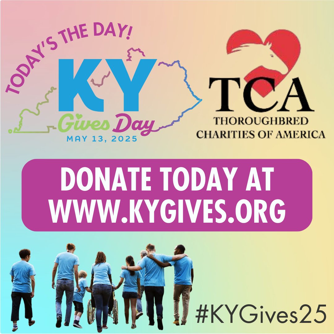 Today is #KyGivesDay — a 24-hour online event celebrating generosity across Kentucky! 💙🐎

Support us as we fund care for Thoroughbreds &amp; the people who care for them.

⏰ You have until midnight to make an impact!
📲 Donate now: loom.ly/eCqXaXw