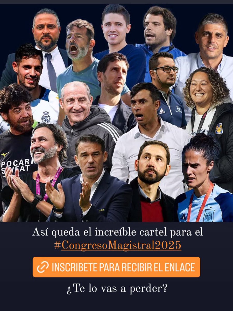 Carles Cuadrat (@carlescuadrat) on Twitter photo HOY empezamos el #CongresoMagistral2025
Encantado de compartir escenario junto entrenadores 🔝 como Luis Garcia Plaza, Pablo Machín o Montse Tomé.
Acceso gratuito en <a href="/be_magistral/">BeMagistral Football Education</a> y beneficios para <a href="/fundelaoficial/">Fundelaoficial</a> una edición más.
No os lo perdáis! ⚽️📚💪 HOY empezamos el #CongresoMagistral2025
Encantado de compartir escenario junto entrenadores 🔝 como Luis Garcia Plaza, Pablo Machín o Montse Tomé.
Acceso gratuito en <a href="/be_magistral/">BeMagistral Football Education</a> y beneficios para <a href="/fundelaoficial/">Fundelaoficial</a> una edición más.
No os lo perdáis! ⚽️📚💪