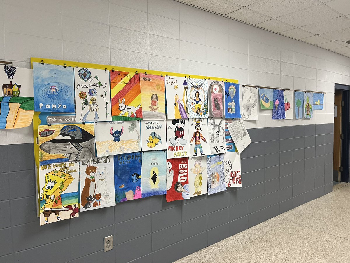 TimWebb63's tweet image. Our hallways are adorned with amazing student artwork in preparation for our Spring Art Show today!