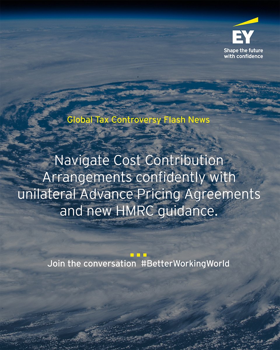 Taxpayers can now apply for unilateral Advance Pricing Agreements to clarify Cost Contribution Arrangements under the UK's program. Learn more: go.ey.com/3YGxx6K

#FutureOfTax
