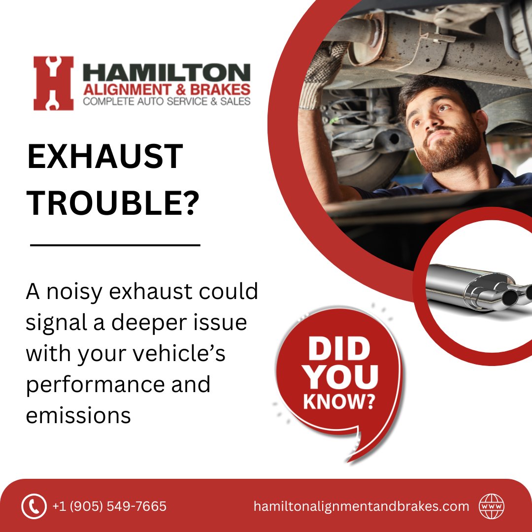 🔧 Exhaust Trouble? Let the Experts Handle It.
A noisy exhaust could signal a deeper issue with your vehicle’s performance. At Hamilton Alignment and Brakes, our technicians specialize in diagnosing and repairing exhaust systems to keep your drive smooth and quiet.
(905) 549-7665