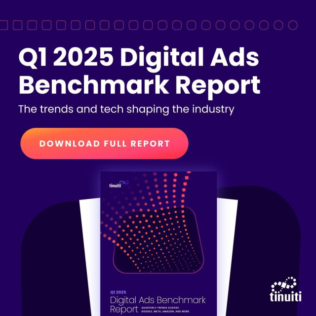 Nick_Vigg's tweet photo. Tinuiti's Q1 2025 Digital Ads Benchmark Report unpacks key trends unfolding across the marketing landscape. Read more here: https://t.co/7hphSSnyYa https://t.co/oAvimiQL1F