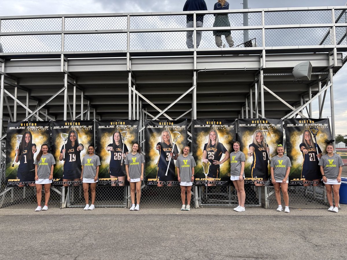 CONGRATS to our 7 SENIORS!! <a href="/Victor_GirlsLax/">Victor Girls Lacrosse</a> hosts Webster Thomas tonight at 7:00pm, with Senior Night festivities beginning promptly at 6:00pm!! 💙💛🥍💥 #VictorProud <a href="/VictorBLDevils/">Victor Blue Devils Ψ╰(•̀ᴗ•́ )╯</a> ⁦<a href="/VictorLacrosse/">Victor Lacrosse</a>⁩ ⁦<a href="/VictorCSD_Super/">Tim Terranova</a>⁩