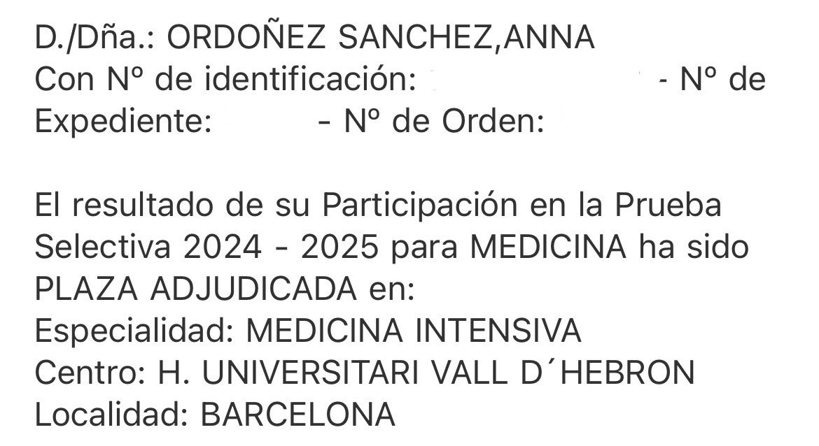 anna_ordsan's tweet photo. oficialmente R1 de medicina intensiva en el vall d’hebron🥹🥹 https://t.co/ncccI2AiBw