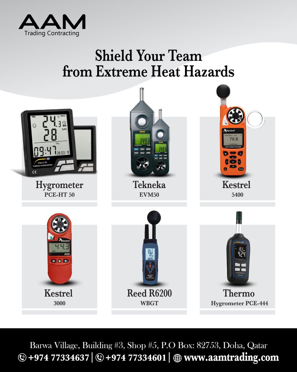 aam__trading's tweet image. Stay one step ahead of dangerous temperatures with AAM Trading’s precision Heat Stress &amp;amp; Weather Meters.

.

.
#aamtrading #heatstress #heatstressmeters #weatherforecast