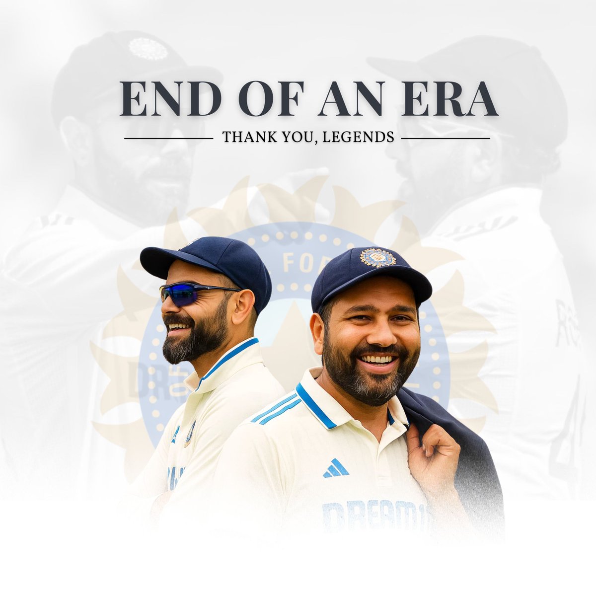 socioapt's tweet photo. Two legends.
One era.
An entire generation grew up watching them chase greatness. 🏏✨

It’s not just the end of a cricket chapter, it’s the end of our comfort zone as fans.

hashtag#ViratKohli hashtag#RohitSharma hashtag#Retirement hashtag#CricketLegends hashtag#IndianCricke https://t.co/U9XzH7dWqj