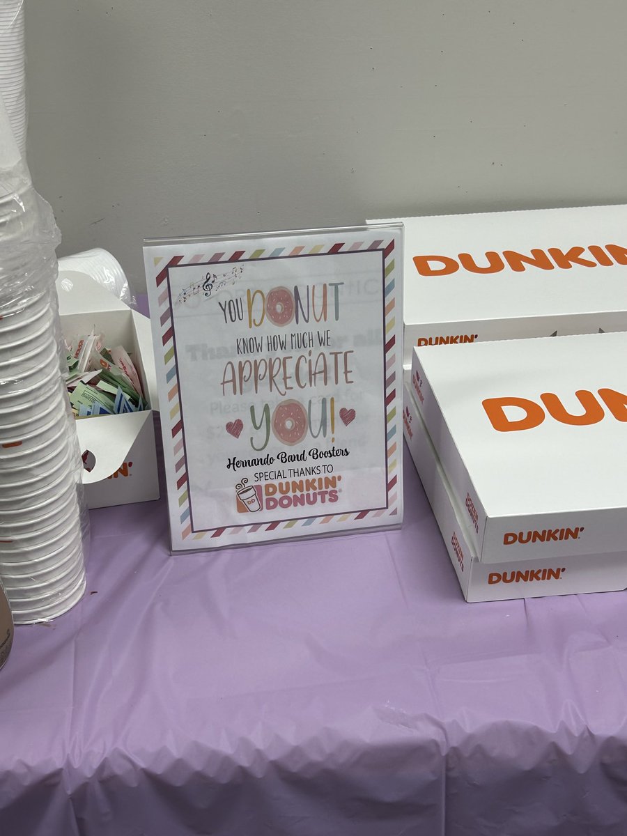 A big thanks to the Hernando Band for providing donuts to our staff today #TeamDCS