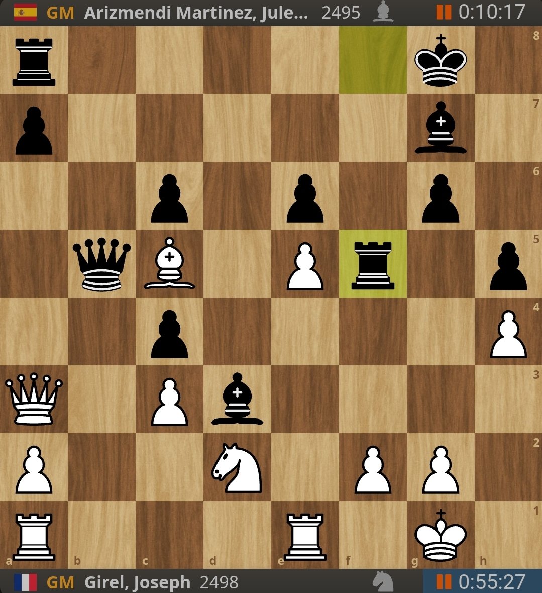GM Joseph Girel missed a big chance here against GM Julen Arizmendi. Can you find the move that gives white a decisive advantage?

ℹ️ Peter Long Memorial - 2nd <a href="/killer_chess/">Killer Chess Training</a> Open is taking place between 10-16 of May in Roquetas de Mar, Spain
