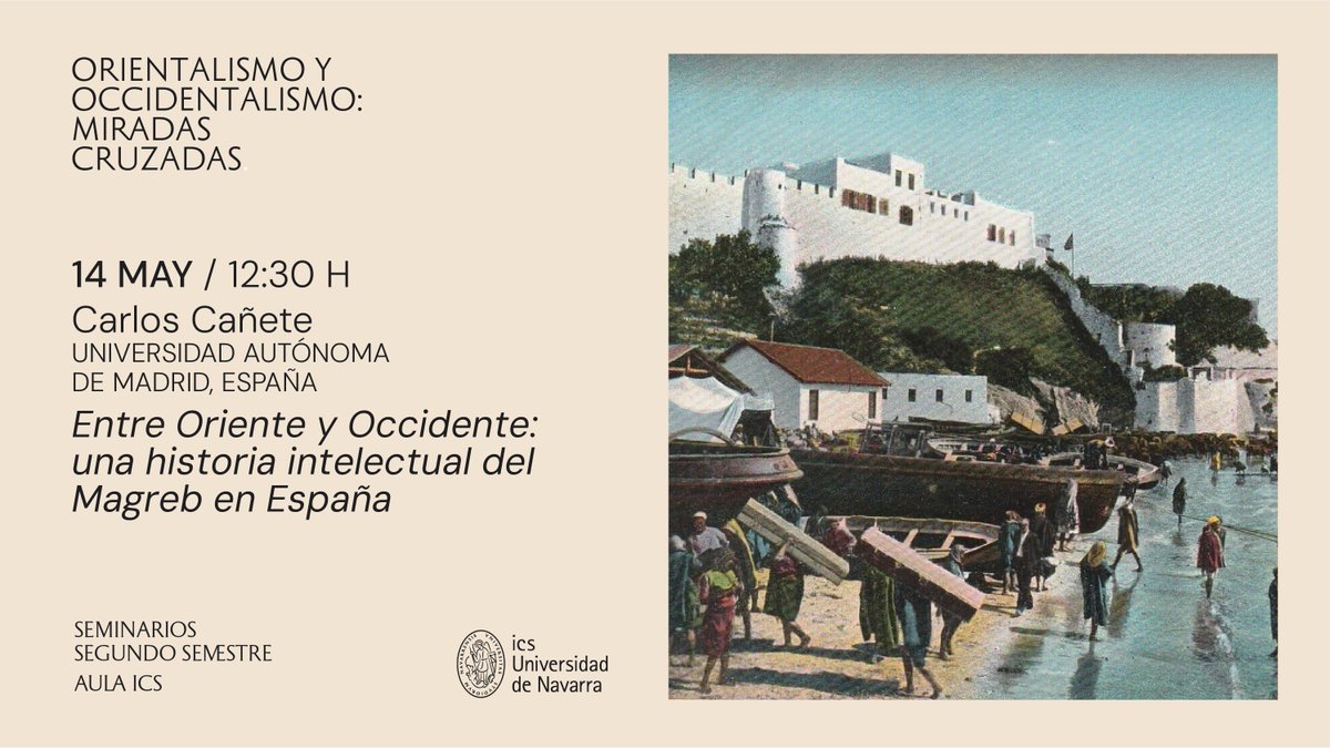 #Conferencia

Este miércoles, celebramos el último seminario del #RetoICS de este curso con el investigador Carlos Cañete, de la @UAM_Madriiid, que compartirá su trabajo sobre la historia intelectual del #Magreb en #España.

Más información➡️unav.edu/eventos/-/even…