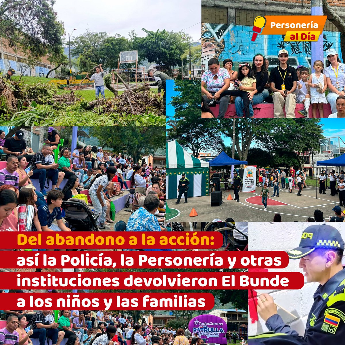 Del abandono a la acción.
La Personería de Ibagué, la Policía y otras instituciones recuperaron el Parque El Bunde en la Comuna 8.
Ahora es un espacio seguro para niños y familias. 🌳👧👦
Lee la historia completa aquí 👉 acortar.link/QSmoGf