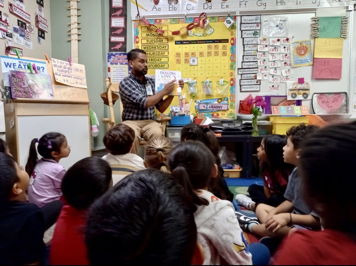 Taco 'bout a FUN morning! 🌮📚 Dragon-sized giggles &amp; good times reading "Dragons Love Tacos 2" to the awesome Ocoee Elementary Cardinals! ❤️🐉 Their listening ears were HUGE!👂✨ #ReadAloud #DragonsLoveTacos2