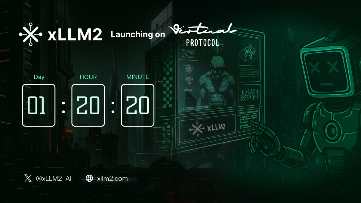 xLLM2_AI's tweet image. ⏰ xLLM2 Virtual Genesis Countdown
Let’s build the Intelligent DeFAI Layer together.
$xLLM2 Pool starts soon on @virtuals_io
🔗app.virtuals.io/geneses/937/pr…
#xLLM2 #DeFAI