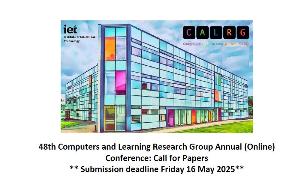 CALRG (@calrgatou) on Twitter photo 📢Call for submissions! Join the 48th #CALRG Conference (w/c 16 June, online & free)!Open to all.
🔹Type 1: Full talk
🔹Type 2: Doctoral consortium
🔹Type 3: Wildcard/Innovative sessions
📄Abstracts: 250–300 words
📢Submit your abstract to:calrg@open.ac.uk #CALRG2025 📢Call for submissions! Join the 48th #CALRG Conference (w/c 16 June, online & free)!Open to all.
🔹Type 1: Full talk
🔹Type 2: Doctoral consortium
🔹Type 3: Wildcard/Innovative sessions
📄Abstracts: 250–300 words
📢Submit your abstract to:calrg@open.ac.uk #CALRG2025