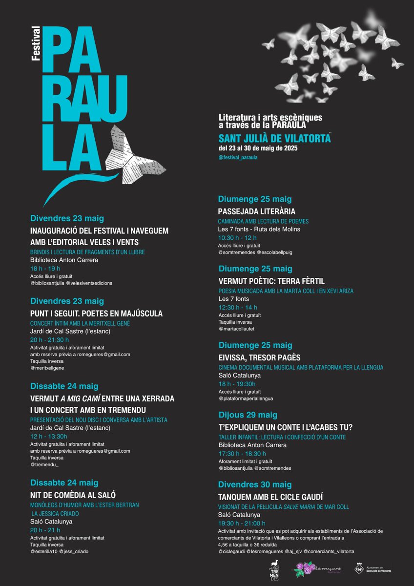 Sant Julià de Vilatorta belluga! El festival PARAULA se celebrarà del 23 al 30 de maig. Us hi esperem! #festivalParaula #literaturaalabast