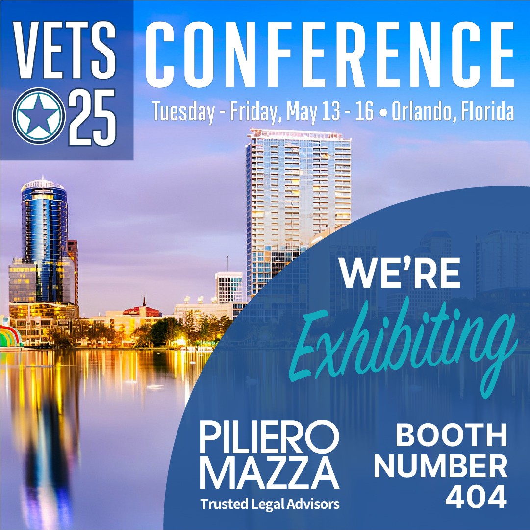 PilieroMazza's tweet photo. Let’s connect at #VETS25! Stop by Booth 404 to meet PilieroMazza's Cy Alba, Meghan Leemon, and Sarah Nash and hear the latest legal developments impacting #SDVOSBs and VOSBs. Here’s a link to our legal services https://t.co/qntvg2EsBm. https://t.co/FAyIxWQymU