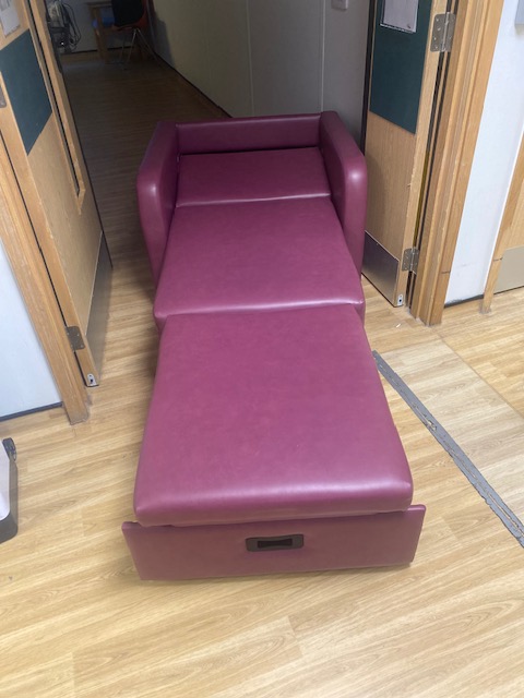 We have recently provided funding for an Overnight Chair/Sleeper Bed for AMU which is available for end of life relatives.  It allows them to stay with their love ones and provides comfort during those last important hours or days. Costing £1,250, we feel is money well spent. 🩷