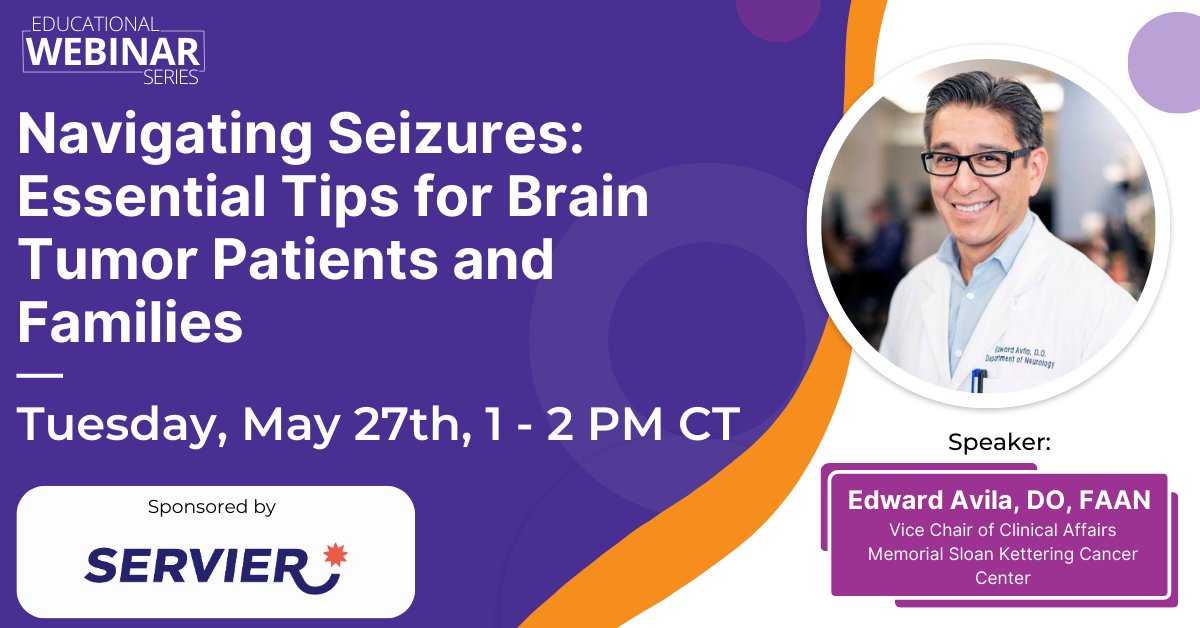 Join our upcoming ABTA webinar for a comprehensive look at seizure management: from understanding common triggers and exploring treatment options, to practical tips and steps for seizure first aid.

📅 Don’t miss this vital conversation. Register now: bit.ly/MayWebinar2025