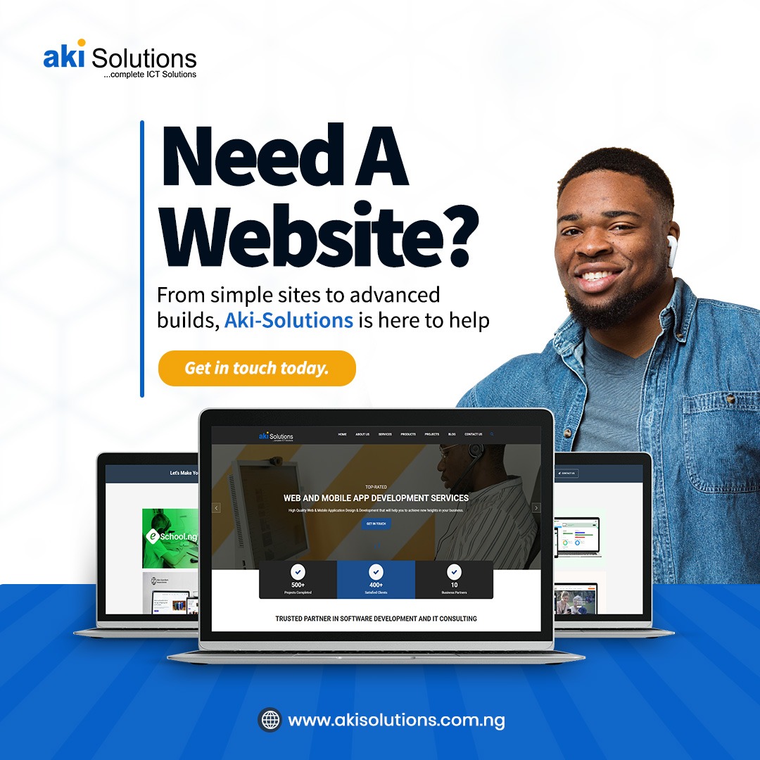 Akisolutionsng's tweet photo. Need a website but not sure where to begin? No worries — Aki Solutions has your back!

Whether you need a clean one-pager or a full-on custom site, we make the process smooth. 

Let’s build something awesome
together get in touch today
#AkiSolutions #WebsiteMadeEasy #BuiltForYou https://t.co/zMZbJWcXlL