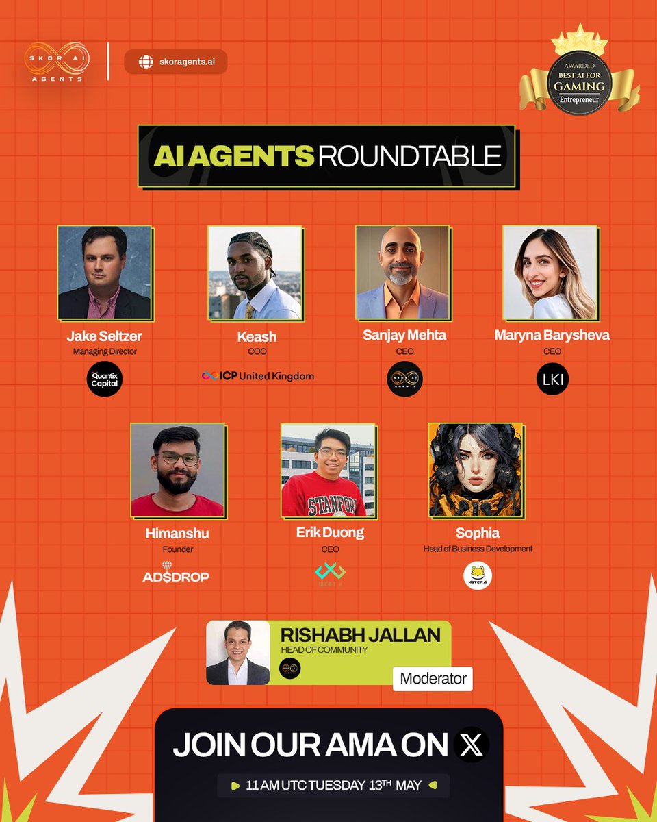 ⚠️ Don’t Miss This! The AI Agent Roundtable Is Going LIVE Soon!

We’re diving deep into the future of AI agents, Web3 automation, and decentralized infrastructure and you need to be in the room.

Happening Today: Tuesday, May 13th
Time: 11 AM UTC
Join Live on X