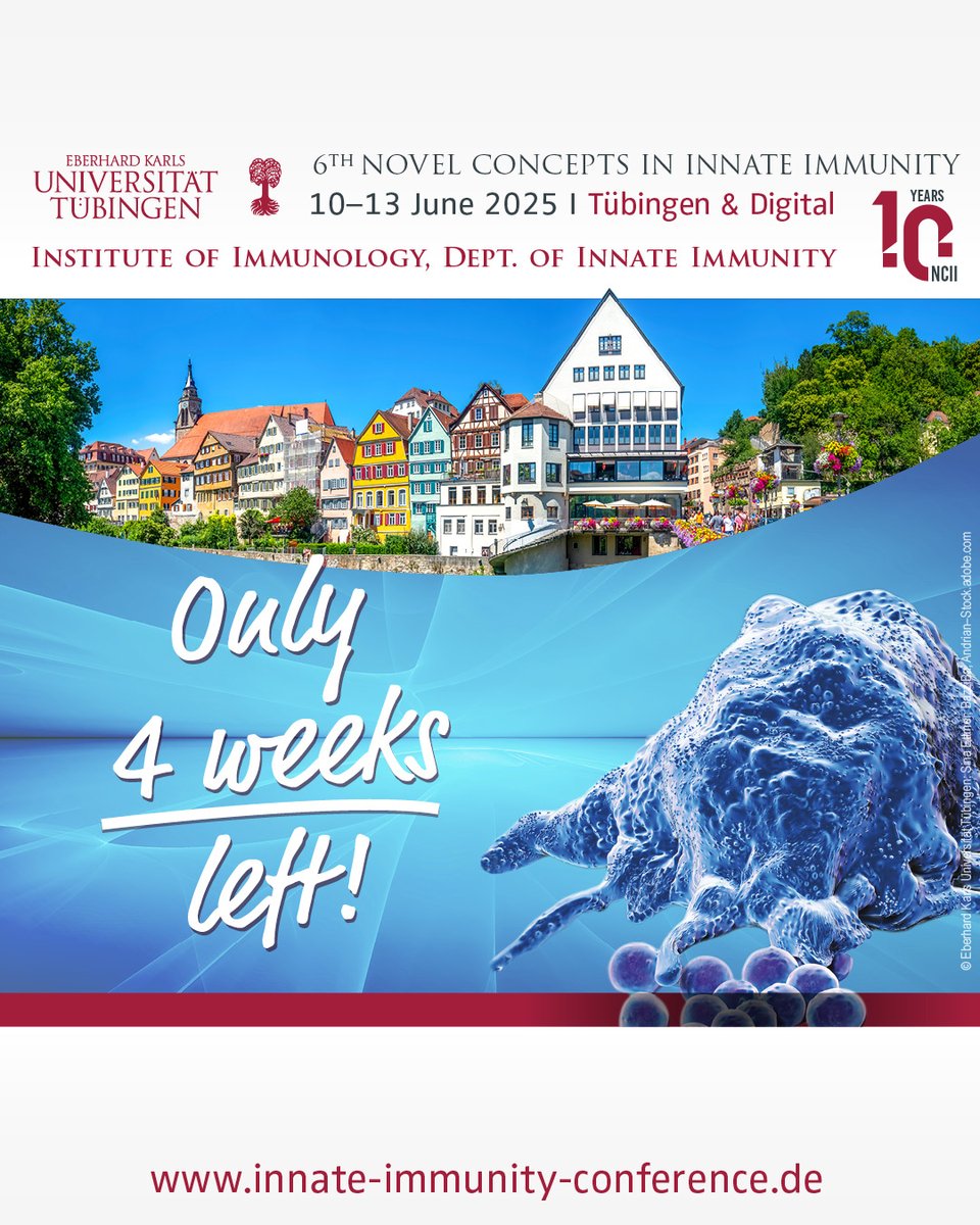 Alex Weber, immunologist researcher in Tübingen (@innate_immuno) on Twitter photo Only 4 weeks left to register for NCII 2025 Innate #immunity #conference in <a href="/uni_tue/">Universität Tübingen</a>. To enjoy exciting speakers👇(more info below), exchange with #editors 👇, the latest abstracts, and a fun social program, register today at innate-immunity-conference.de See you on June 10! Only 4 weeks left to register for NCII 2025 Innate #immunity #conference in <a href="/uni_tue/">Universität Tübingen</a>. To enjoy exciting speakers👇(more info below), exchange with #editors 👇, the latest abstracts, and a fun social program, register today at innate-immunity-conference.de See you on June 10!