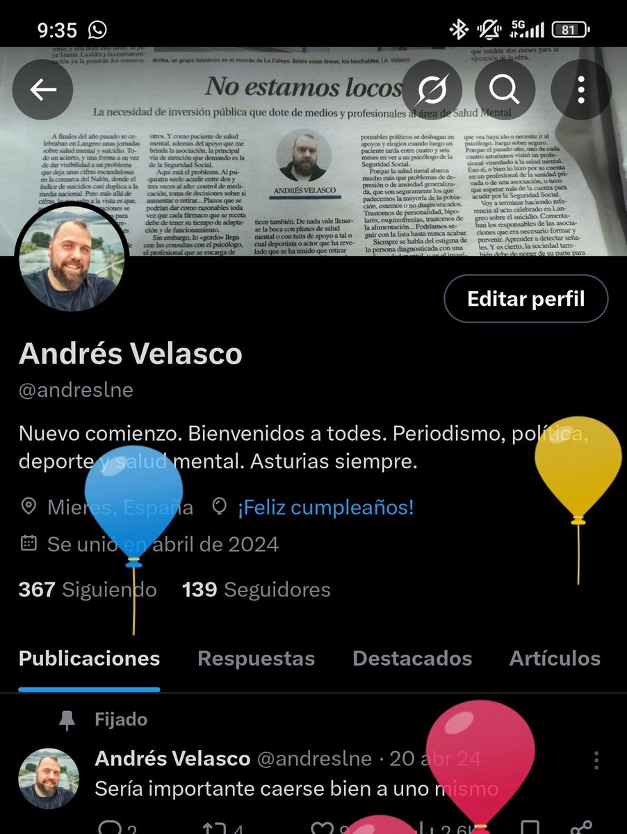 Globitos en mi perfil!!! 41!! Seguimos!!