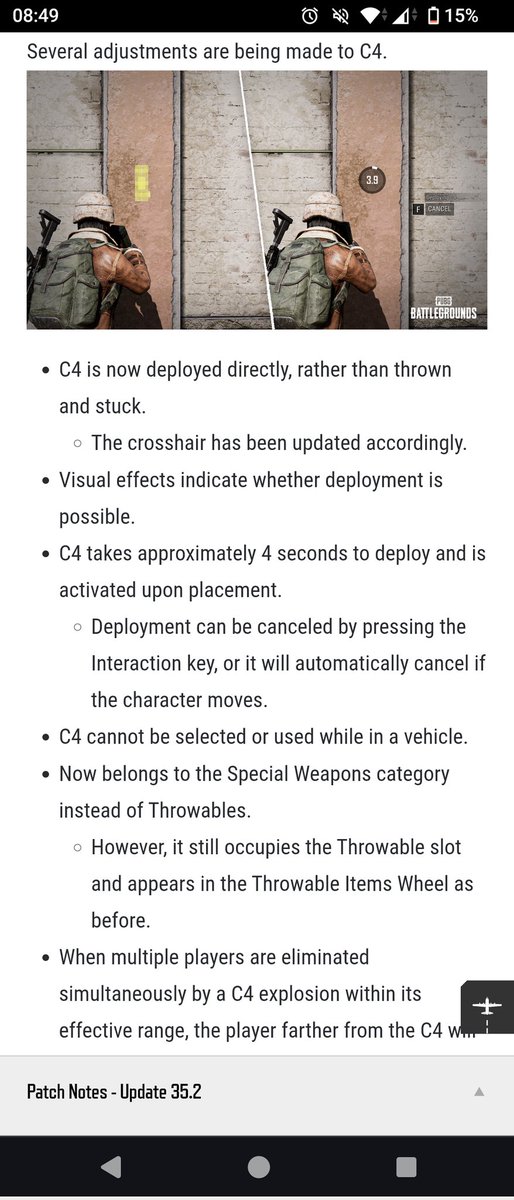 They removed gas can launching, C4 now can't be thrown... You're just not allowed to have fun anymore on this game...