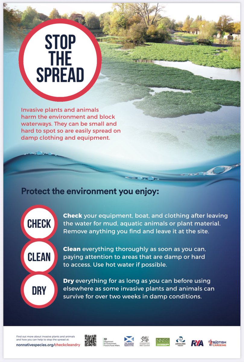 Day 2: Invasive Species Week

Check - Clean - Dry: How to make sure we’re not to spreading invasive species when carrying out activities 👍

nonnativespecies.org/what-can-i-do/…

#nonnative #InvasiveSpeciesWeek #education #pond #lake #water #sailing #paddleboarding #angling