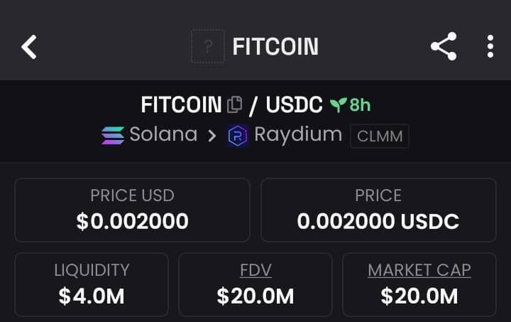 Flagged $FITCOIN when the Mcap was at $4.6m now trading at $20.0m that's a 4.35x returns join my Alpha TG group for moonshot plays 🎯💥 

CA: Cr2mM4szbt8286XMn7iTpY5A8S17LbGAu1UyodkyEwn4