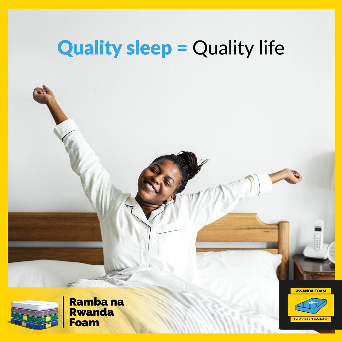 Quick fact: You spend about 1/3 of your life sleeping. You should as well do it right! With #RwandaFoam, you always have the best options to maximize your sleep!
#RambaNaRwandaFoam