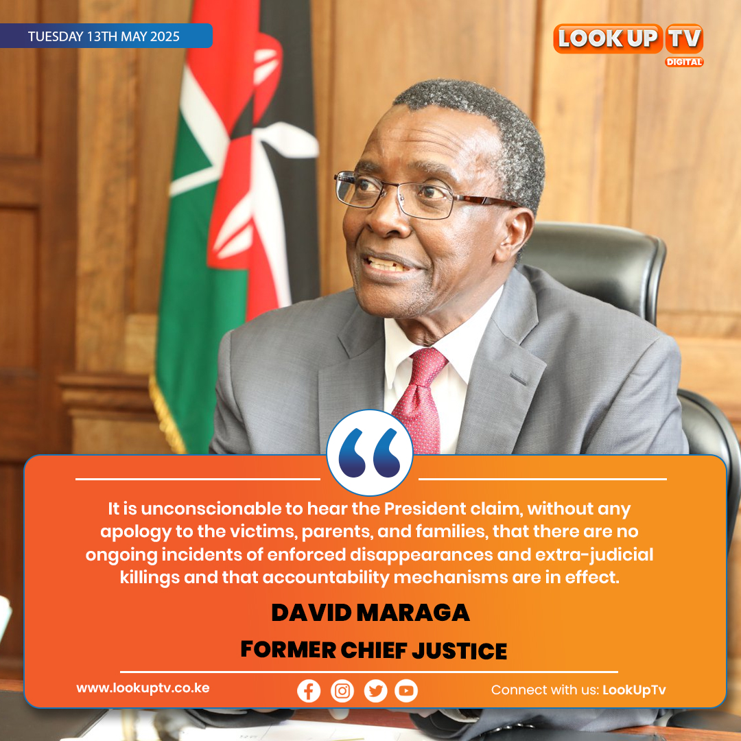 David Maraga ~ It is unconscionable to hear the President claim, without any apology to the victims, parents, and families, that there are no ongoing incidents of enforced disappearances and extra-judicial killings and that accountability mechanisms are in effect.