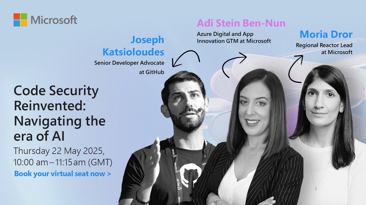 MicrosoftES's tweet image. ¿Quieres asegurar tu código como un experto? Únete el 22 de mayo para descubrir cómo los desarrolladores pueden usar la IA y GitHub Copilot para crear software más seguro, de manera más rápida e inteligente🚀
¡Reserva tu plaza! msft.it/6014SkvQY 
#GenAI #SoftwareDevelopers