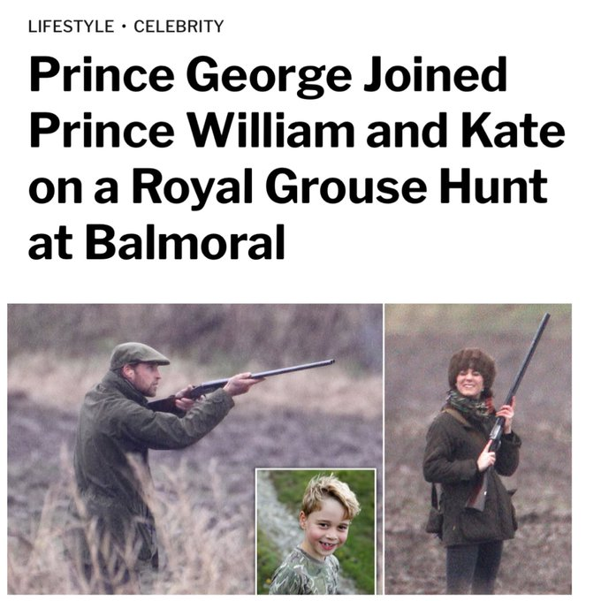 so slaughtering wildlife is what Kate means when she says she likes the outdoors?  loves nature?  we should all take out kids outside?
#NeverMyQueen