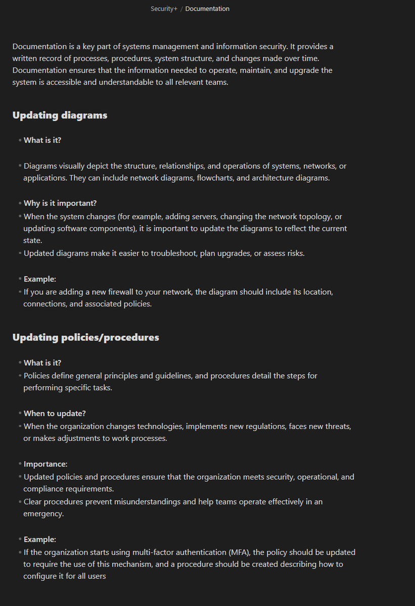 KillX13's tweet photo. Welcome to today's Security+ summary! 🔒 In this post, we’ll be exploring the essential concepts of  #Documentation. Stay tuned as we break down the key points and strategies! #SecurityPlus #Cybersecurity #CertificationJourney https://t.co/Jqp8VSOxSE