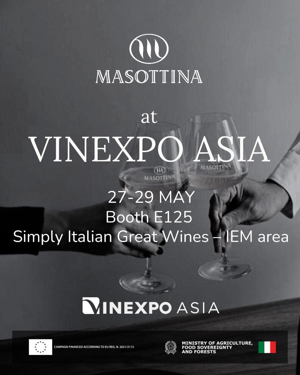 Masottina (@masottina_wines) on Twitter photo Masottina is heading to Vinexpo Asia 2025!
đ
May 27â29 at Marina Bay Sands
đ Booth E125 â Simply Italian Great Wines (IEM)
Taste the sparkling soul of Masottina. See you in Singapore!
#Masottina #WineBusiness #VinexpoAsia2025 <a href="/vinexposium/">Vinexposium</a> <a href="/hnwines/">Hallgarten & Novum Wines</a> Masottina is heading to Vinexpo Asia 2025!
đ
May 27â29 at Marina Bay Sands
đ Booth E125 â Simply Italian Great Wines (IEM)
Taste the sparkling soul of Masottina. See you in Singapore!
#Masottina #WineBusiness #VinexpoAsia2025 <a href="/vinexposium/">Vinexposium</a> <a href="/hnwines/">Hallgarten & Novum Wines</a>