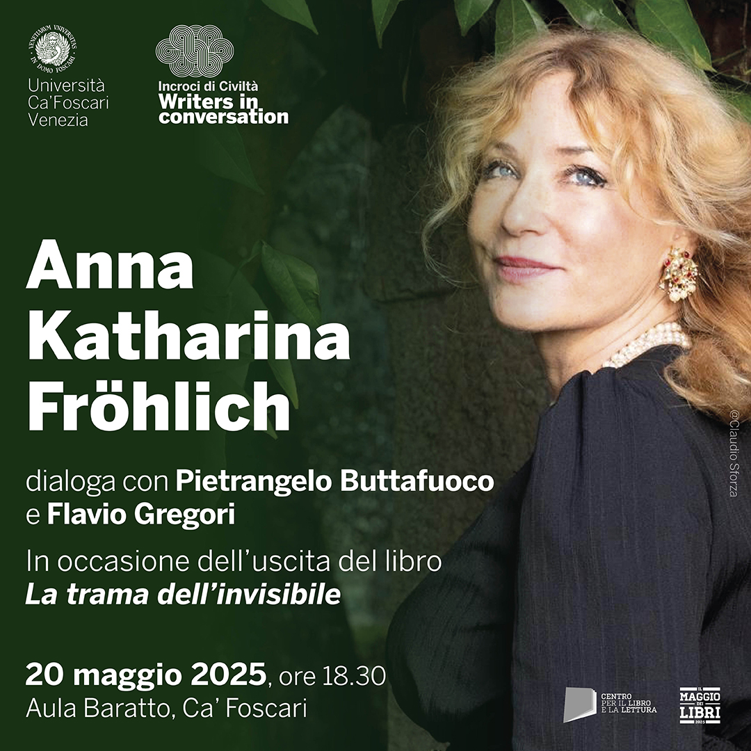 Unive Ca' Foscari (@cafoscari) on Twitter photo Writers in Conversation con la scrittrice Anna Katharina Fröhlich: dialogherà con Pietrangelo Buttafuoco e Flavio Gregori in occasione dell’uscita del suo libro "La trama dell'invisibile".
Con i saluti di <a href="/TLippiello/">Tiziana Lippiello</a>.
🗓️20 maggio ore 18.30 Aula Baratto
🔗unive.it/data/agenda/1/… Writers in Conversation con la scrittrice Anna Katharina Fröhlich: dialogherà con Pietrangelo Buttafuoco e Flavio Gregori in occasione dell’uscita del suo libro "La trama dell'invisibile".
Con i saluti di <a href="/TLippiello/">Tiziana Lippiello</a>.
🗓️20 maggio ore 18.30 Aula Baratto
🔗unive.it/data/agenda/1/…