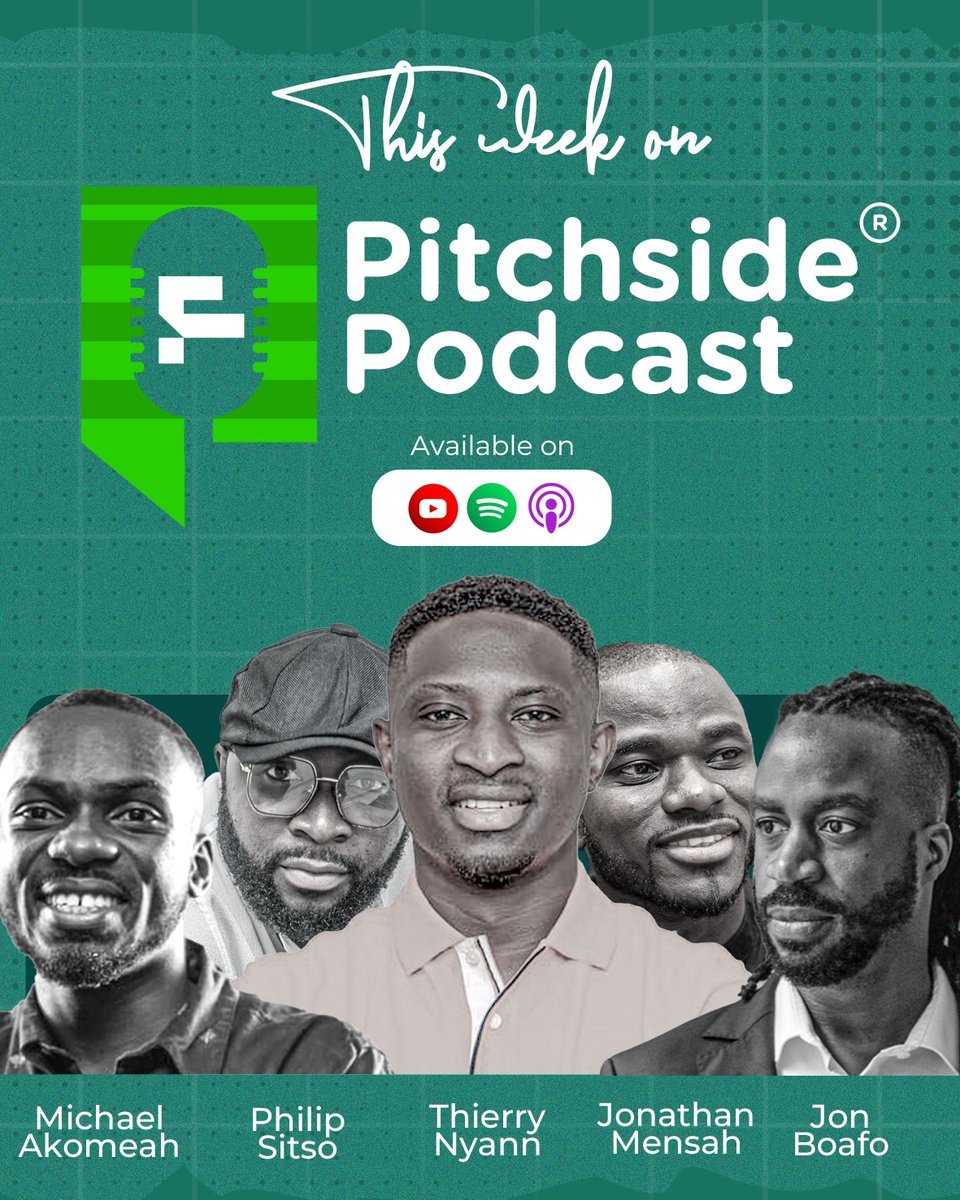 The Boys Are Back this week with another fire episode 🔥. Hot takes, bold predictions, and no holding back. 
<a href="/nyannthierry/">Thierry Nyann 🇬🇭</a> <a href="/OfficialSitso/">SITSO</a> <a href="/JonBoafo/">Jon Boafo</a> <a href="/akomeahmessiah/">Michael Akomeah</a> <a href="/Jomens25/">Jonathan Mensah</a> 

🎙️ Tap in now! You don’t want to miss it. 
m.youtube.com/@fcpitchsidepo…

#FCPitchsidePodcast #FootieCenter