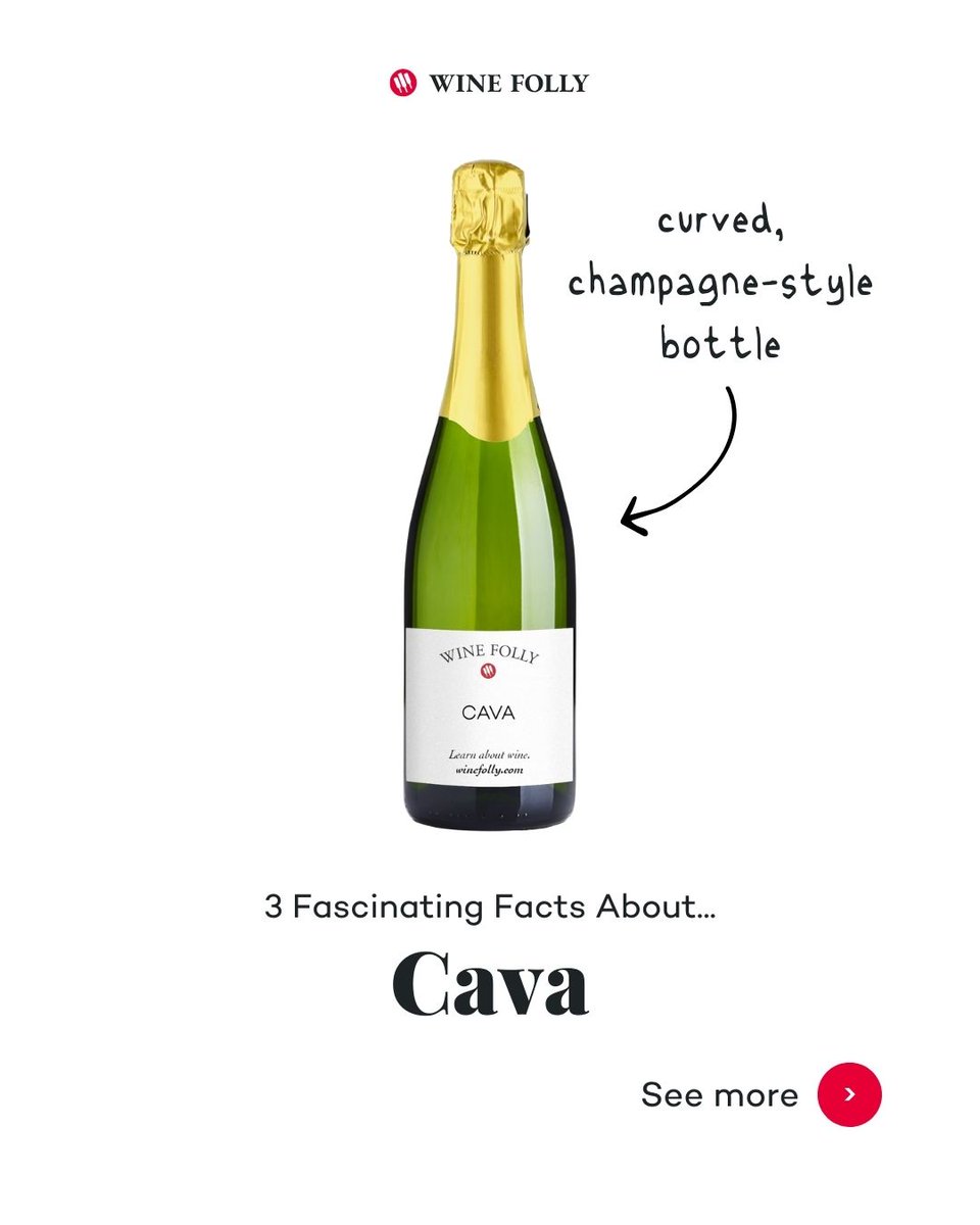 WineFolly's tweet image. Spain’s sparkling secret is made using a method very familiar to Champagne, but with a twist of its own. 🍾✨ 

🎯 Learn more at winefolly.com/wines/cava/

#Cava #SparklingWine #SpanishWine