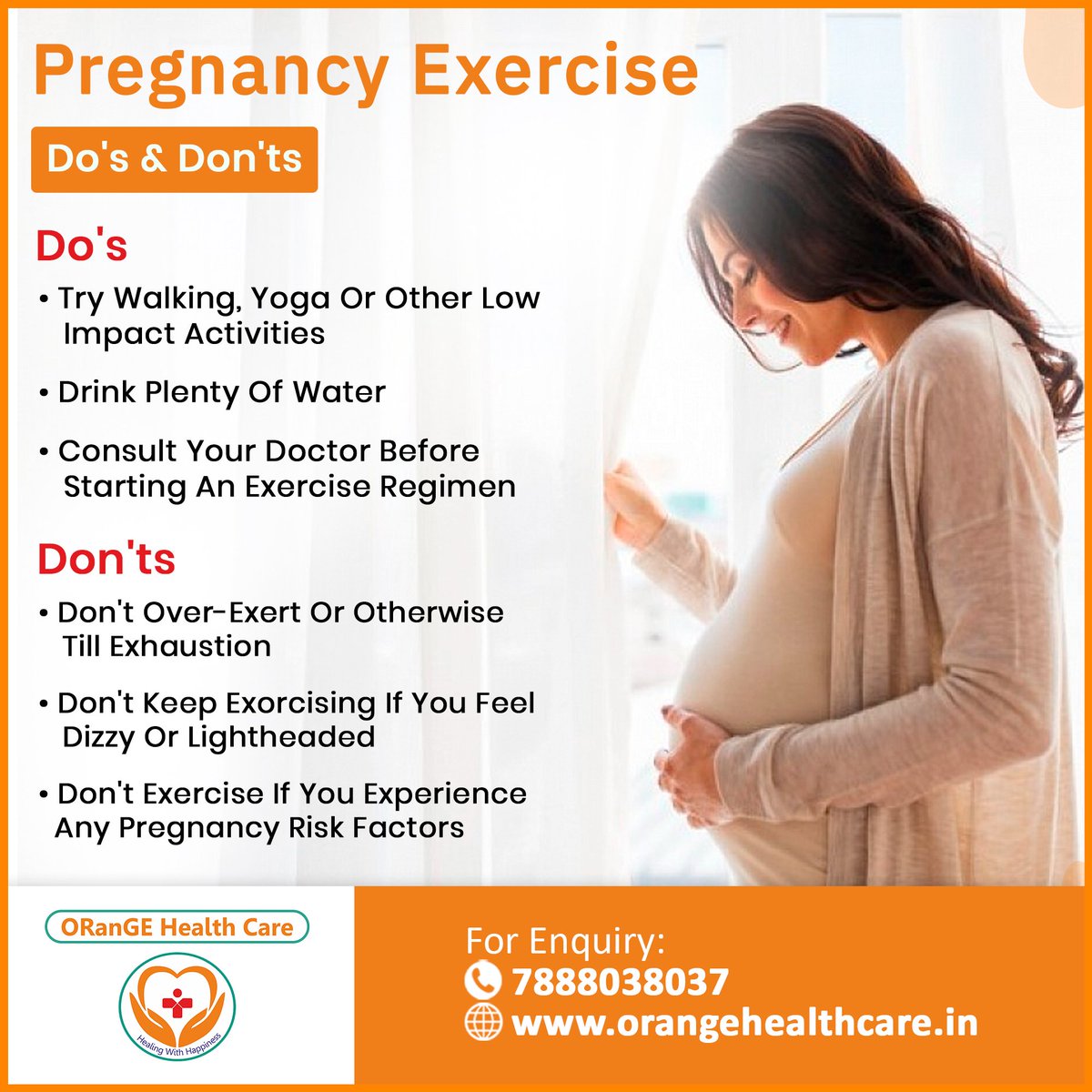 OrangePune's tweet image. Pregnancy Exercise Tips 🤰💙
✅ Walk, yoga &amp;amp; stay hydrated
❌ Avoid overexertion &amp;amp; risky moves
Consult your doctor before you start!
📞 9503214372 | 🏥 Wakad, Pune
#PregnancyExercise #FitPregnancy #PrenatalCare #OrangeHealthcare #DrDeepaliNirawane #Wakad #Pune
