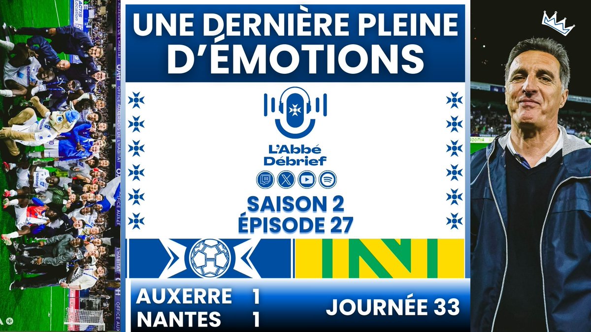 Si vous n'étiez pas la hier soir, l'émission est déjà disponible sur les différentes plateformes #TeamAJA !🔵⚪️

🎥 YouTube : youtu.be/xxBDHRs4ujY?si…

🎙️ Spotify : open.spotify.com/episode/3b8Vbw…

N'hésitez pas à m'envoyer vos retours !