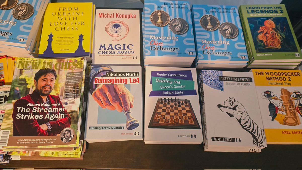 We have a small book stand at our Open. If you'd like to pay us a visit, you can find us on floor -1 of Hotel Zoraida Garden in Roquetas de Mar.
We also have a few signed copies of Mastering Exchanges and From Ukraine with Love for Chess! <a href="/NewInChess/">New In Chess</a>

#chess