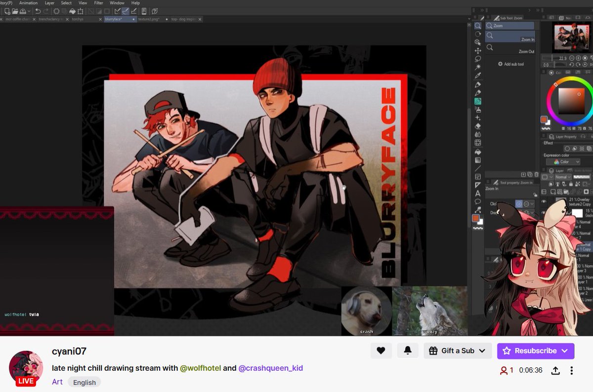 come watch <a href="/cyani07/">soma</a> draw pilots while <a href="/crashqueenkid_/">alex :D</a> and i yap ^_^ twitch.tv/cyani07