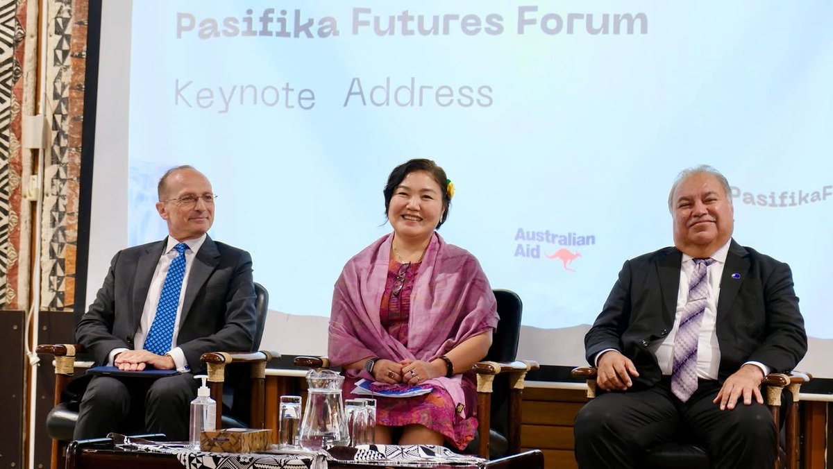 C_Bahuet's tweet image. Bula vinaka from the #PasifikaFutures Forum! Inspiring to see passionate delegates unite and blend traditional knowledge with innovation to shape the future of the islands and peoples of the #Pacific @dfat @PIFSsecretariat @ForumSEC @AusHCFJ @UNDP_Pacific