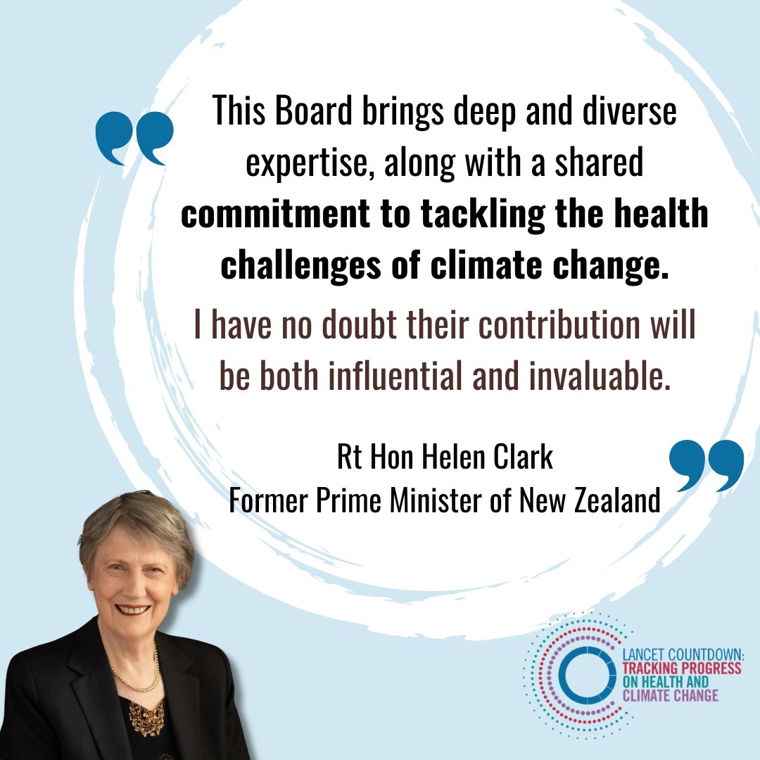 The Lancet Countdown on Health and Climate Change (@lancetcountdown) on Twitter photo Weāre proud to announce our new independent Board for the Lancet Countdown, chaired by Rt Hon <a href="/HelenClarkNZ/">Helen Clark</a>
The Board brings global expertise in scientific research, finance, diplomacy, and strategic engagementāguiding us into a new chapter
š lancetcountdown.org/news/lancet-co⦠Weāre proud to announce our new independent Board for the Lancet Countdown, chaired by Rt Hon <a href="/HelenClarkNZ/">Helen Clark</a>
The Board brings global expertise in scientific research, finance, diplomacy, and strategic engagementāguiding us into a new chapter
š lancetcountdown.org/news/lancet-coā¦