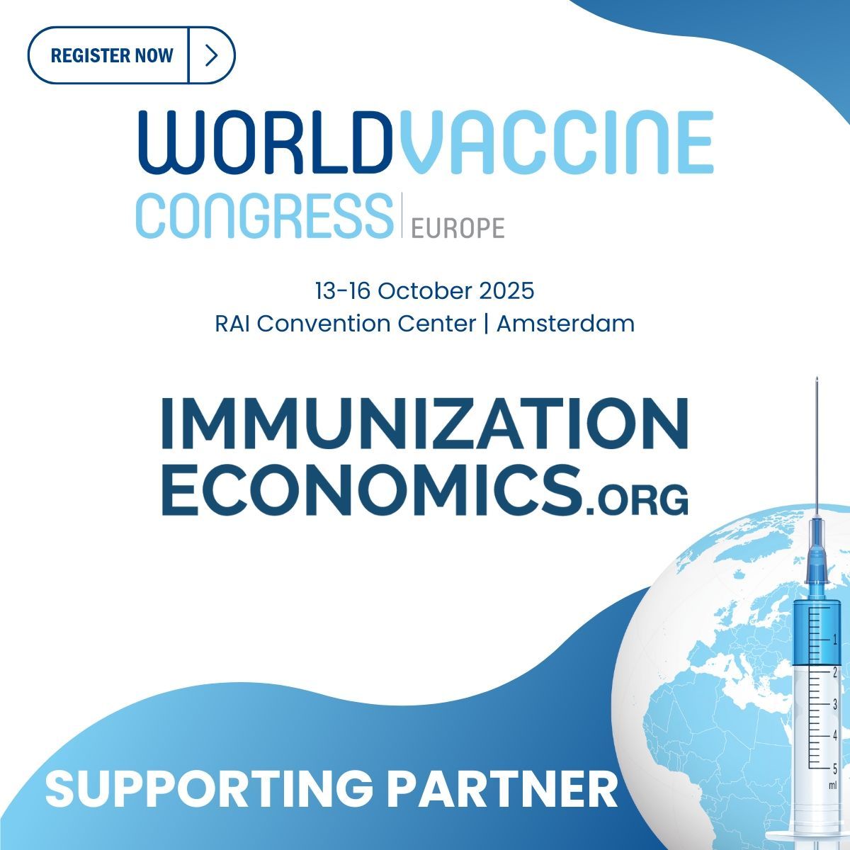 We're honoured to be partnering with Immunization Economics Community of Practice for the WVC Europe! 🙌🏼 

🎟️Register now for 2025! terrapinn.com/WVCEU/2025Tick…

📆 13-16 October 2025
📍RAI Convention Centre, Amsterdam

#WVCEU #WorldVaccineCongress #Vaccine #HealthcareInnovation