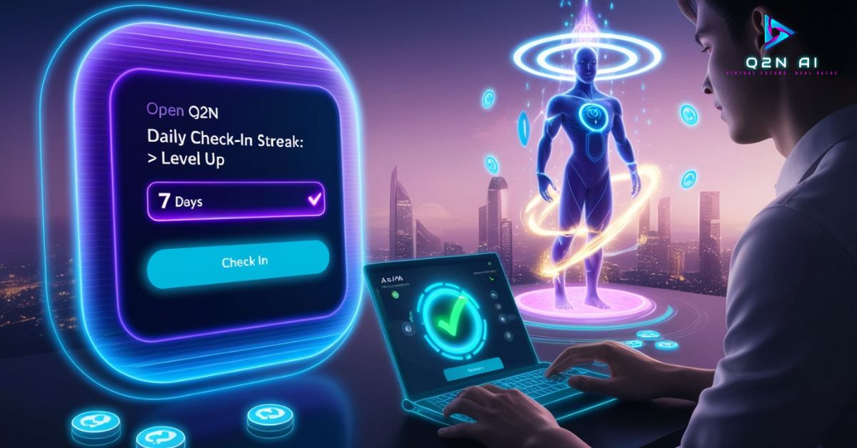 Q2N_AI's tweet photo. โ๐ Q2N AI โ CHECK IN DAILY, EVOLVE DAILY!
Success starts with one small action โ a check-in.
๐ฎ Play 2 Earn : https://t.co/bmDQcgNyos
๐ Social : https://t.co/EBA4UZX7TB
#Q2NAI #CheckInDaily #AI #Digital #Mine #Grow #Uniton #Economy #QuantumEra #FeedYourAvata #EarnWithAI https://t.co/iYdqVWEiBf