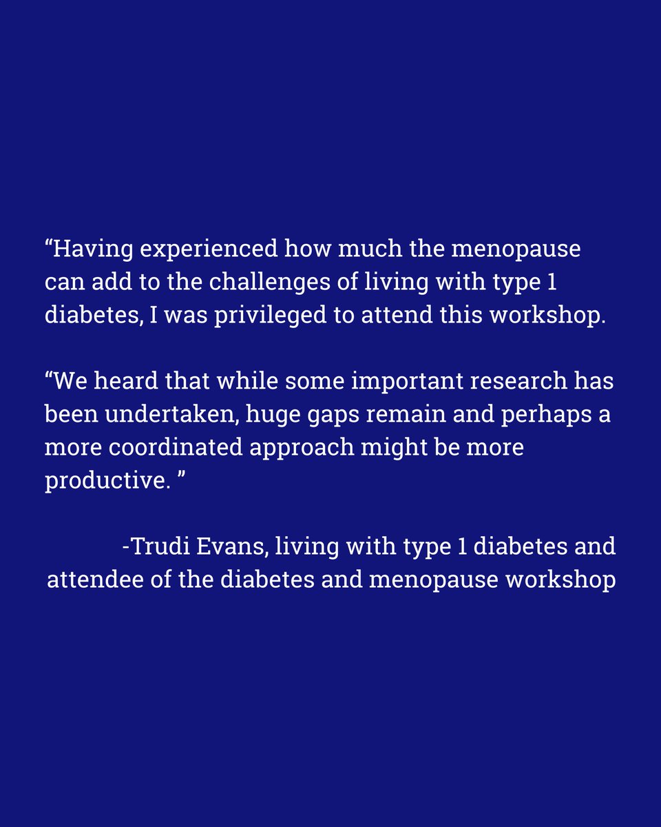 With insights collected at this workshop, our Diabetes Research Steering Groups (#DRSGs) recently published research priorities for supporting women navigating #menopause with #diabetes:

📄onlinelibrary.wiley.com/doi/epdf/10.11…

And we invite the #research community to help take this forward⏩