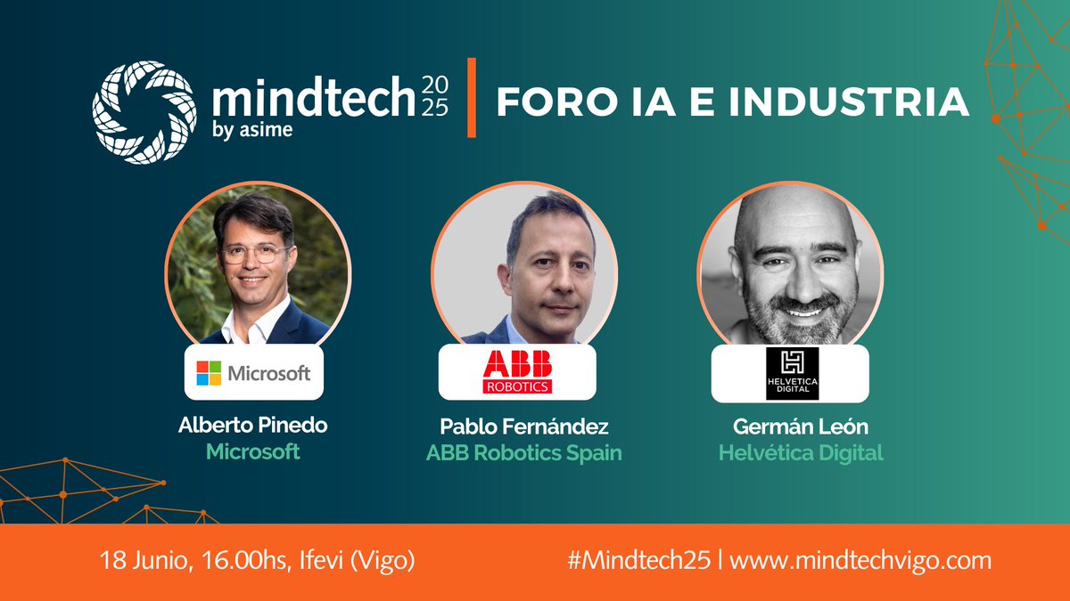 ¿Quieres descubrir todo el potencial de la inteligencia artificial en el sector industrial?

El próximo 18 de junio, de 16:00 a 17:30, no te pierdas el Foro IA e Industria en #Mindtech25, la feria referente del Polo Ibérico.

Información sobre el Foro👉 mindtechvigo.com/eventos/foro-i…