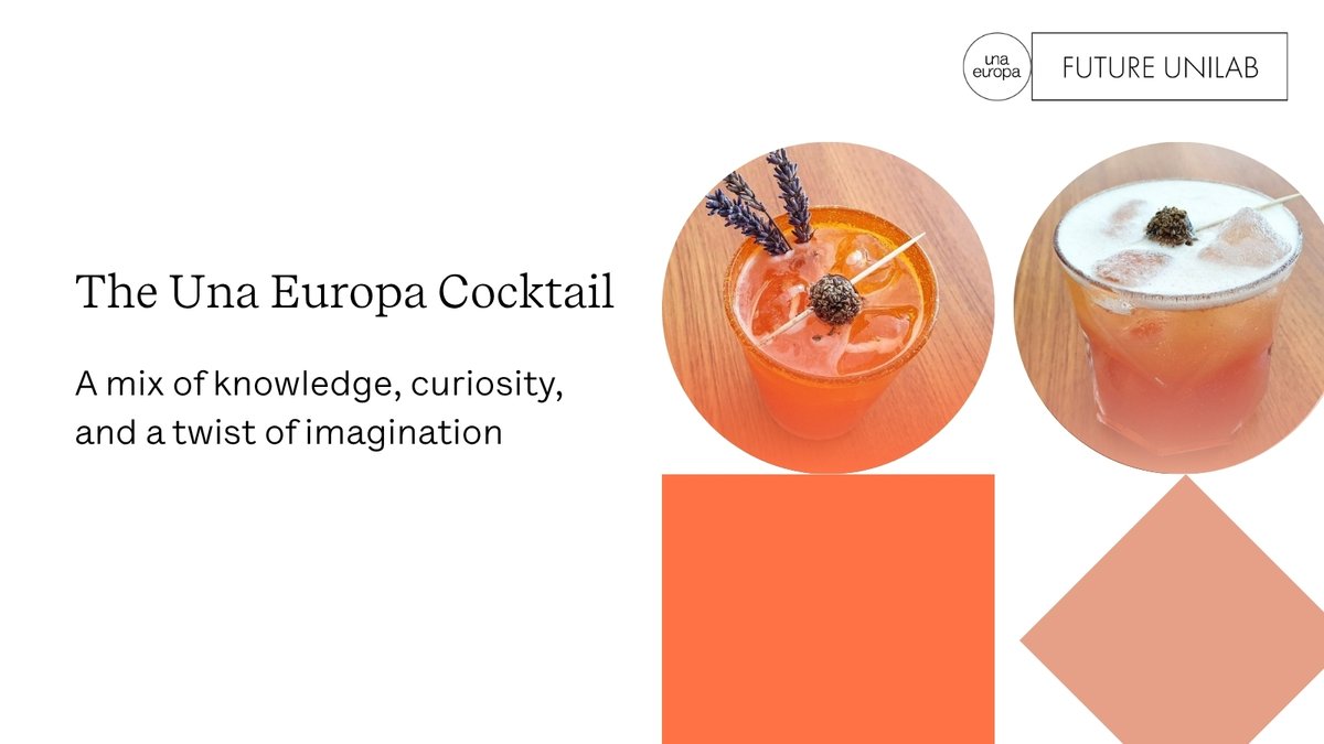 Una Europa Future UniLab (@future_unilab) on Twitter photo 🍸 Did you know the <a href="/Una_Europa/">Una_Europa</a> cocktail is more than a drink? It’s a metaphor for co-creation, with the bar as a space for informal learning and idea exchange 💬✨
Catch the original recipe at the upcoming General Assembly at <a href="/JagiellonskiUni/">Uniwersytet Jagielloński</a>!
#WorldCocktailDay #WeAreUnaEuropa 🍸 Did you know the <a href="/Una_Europa/">Una_Europa</a> cocktail is more than a drink? It’s a metaphor for co-creation, with the bar as a space for informal learning and idea exchange 💬✨
Catch the original recipe at the upcoming General Assembly at <a href="/JagiellonskiUni/">Uniwersytet Jagielloński</a>!
#WorldCocktailDay #WeAreUnaEuropa